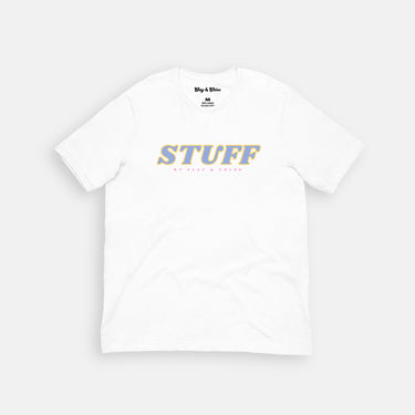 white cotton t-shirt with letter graphics 