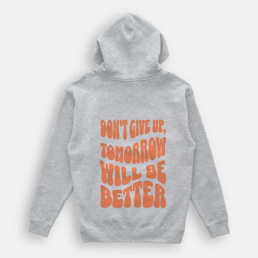 relaxed fit hoodie with positive affirmation on the back