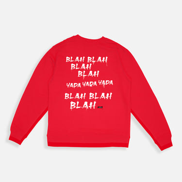 red sweatshirt crewneck funny phrase