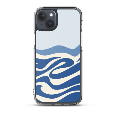 blue ocean wave inspired clear iPhone case