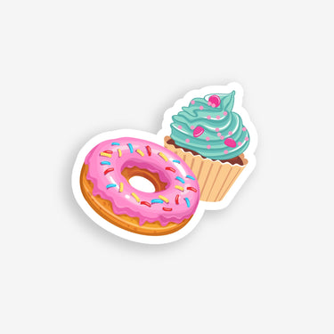 cupcake and donut sticker, craving sticker