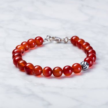 handmade bracelet for men with carnelian beads