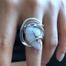 wire wrap BLUE SURF WAVE RING