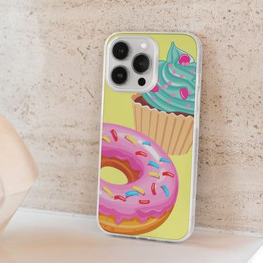 bright colorful donut and cupcake clear iPhone 13 pro clear case
