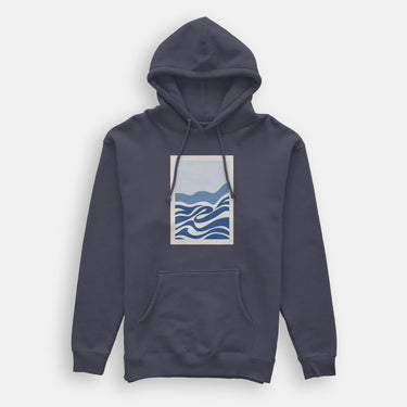 ocean waves blue hoodie 