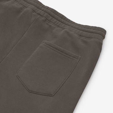 close up view of back pocket pigment black ready never sweatpants cuff hem