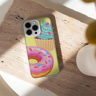 bright colorful donut and cupcake clear iPhone 12 pro clear case