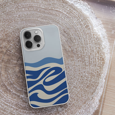 ocean waves abstract clear iPhone 14 Pro case