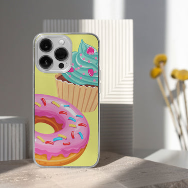 bright colorful donut and cupcake clear iPhone 11 pro clear case