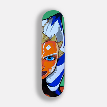 AHSOKA TANO HAND PAINTED SKATE BOARD WALL ART