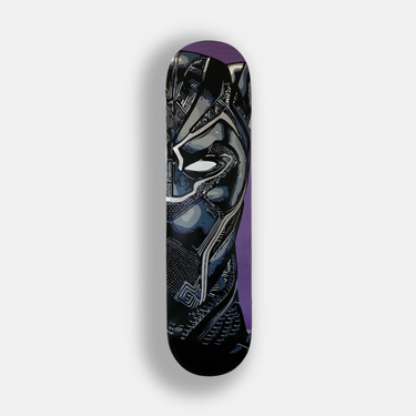 black panther hand drawn and painted skate board wall art