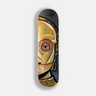 c3 po hand drawn and painted skate board wall art