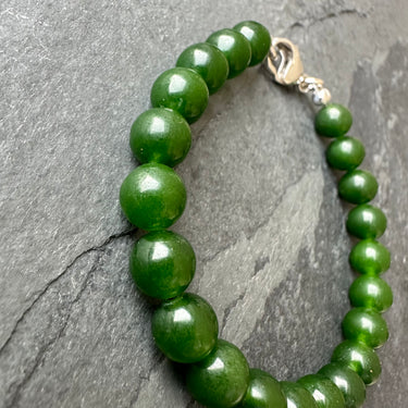 side view of JADE BEAD BRACELET for men