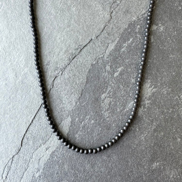 4mm matte onyx bead necklace for men