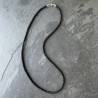 necklace for men with tiny black beads