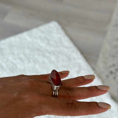 AFRICAN CHERRY AMBER FLAT RING