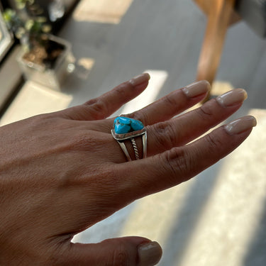 sterling silver and turquoise stone ring