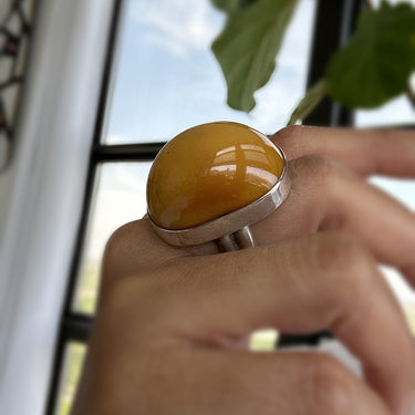 sterling silver and african amber ring