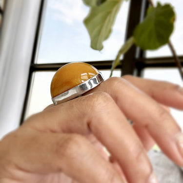 sterling silver and african amber ring gift idea