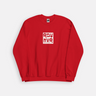 red ready never box logo crewneck 