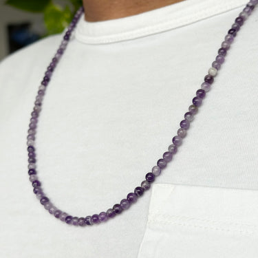 Amethyst Bead Necklace for men