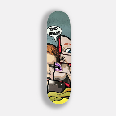 total recall hand painted on skateboard for wall art