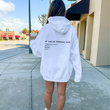 paragraph on the back of hoody for women 