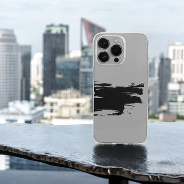 black and white abstract clear iPhone case 