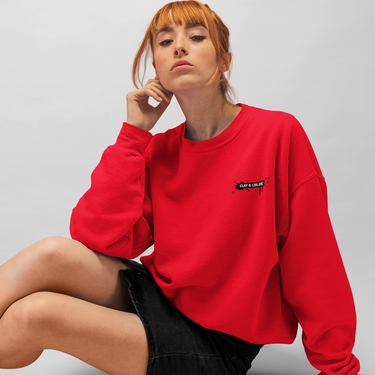 baggy red funny sweatshirt