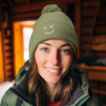 KEEP SMILING POM POM BEANIE