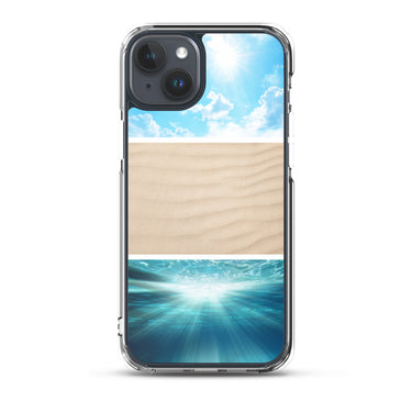 happiness comes in waves clear iPhone case