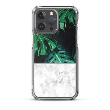 marble black and white clear iPhone case