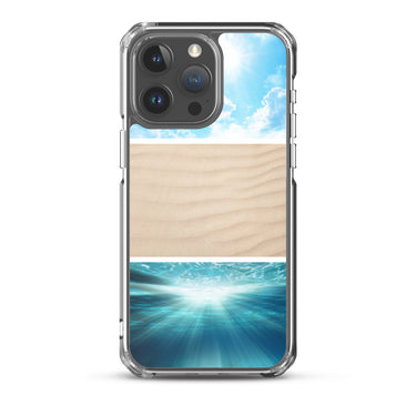 beach day clear iPhone 14 Pro case