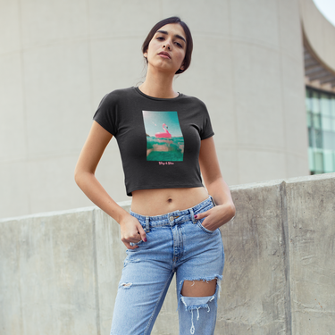 black clay and Chloe crop top with box graphic 