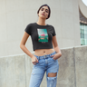 black clay and Chloe crop top with box graphic 
