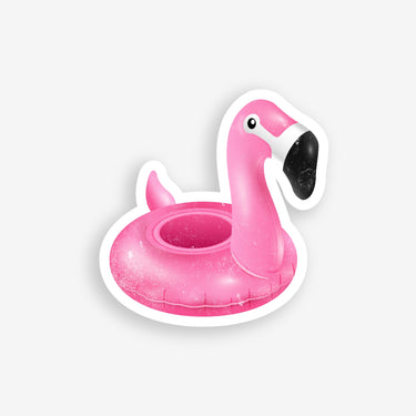 pink flamingo pool floaty sticker