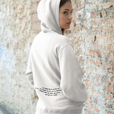hoody with paragraph on the back