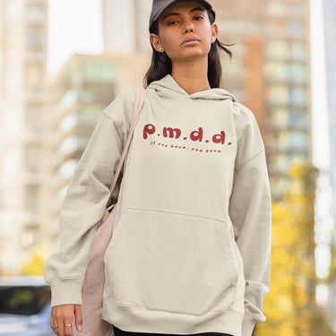 mental awareness hoody letter graphic pmdd cream oversized hoody kangaroo pocket