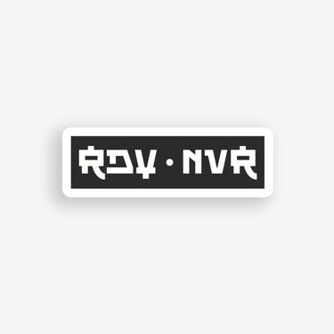 rectangle shape sticker black and white brand sticker