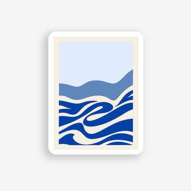 abstract ocean wave sticker