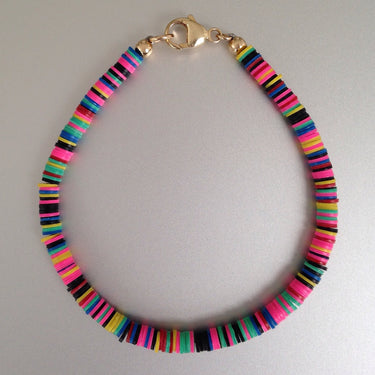 African vinyl disc shape beads BRACELET