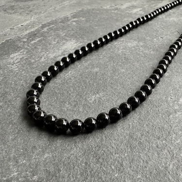 stylish black beads necklace minimalist jewelry