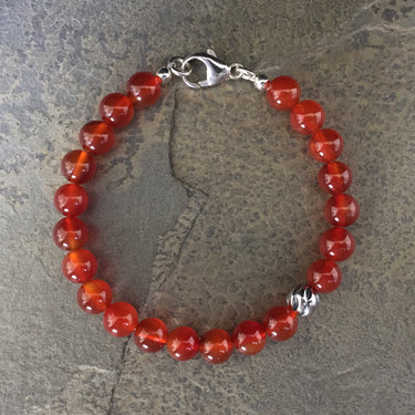 CARNELIAN wave BEAD BRACELET  for men