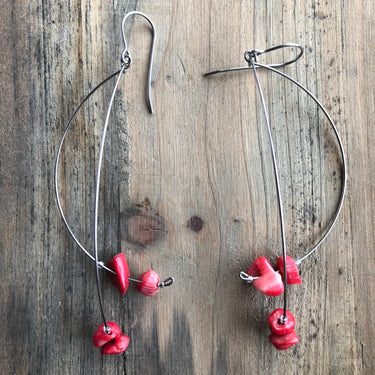 RED CORAL DANGLE EARRINGS