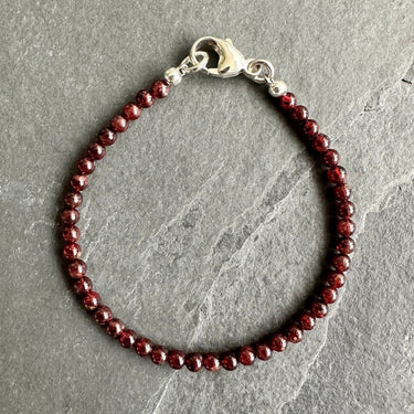 4mm GARNET Bead Bracelet for men