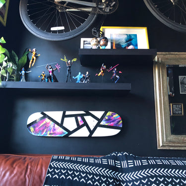 abstract colorful cosmic skate board wall art  horizontal display 