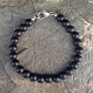 MATTE ONYX BEAD BRACELET for husband