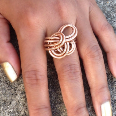 light brown color anodized aluminum wire wrap ring.