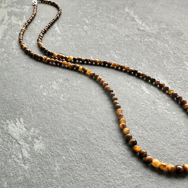 BEAD NECKLACE WITH TIGER’S EYE for men