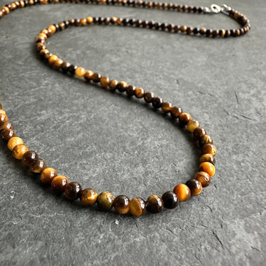 for him BEAD NECKLACE WITH TIGER’S EYE